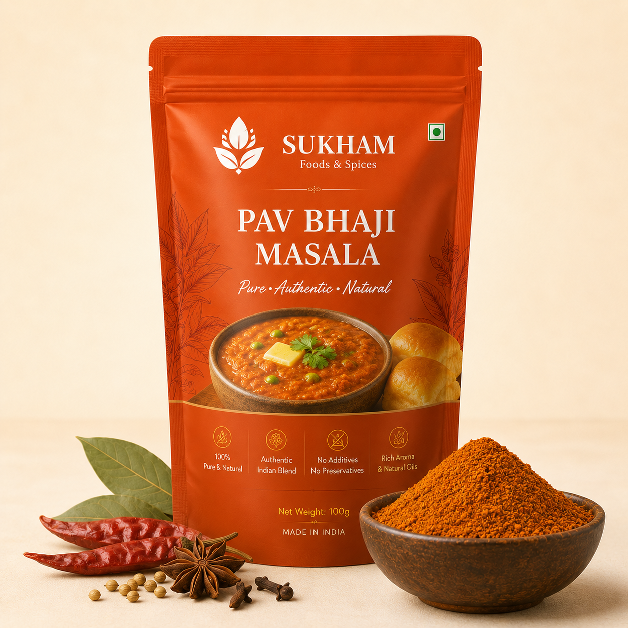 Sukham Pav Bhaji Masala pack